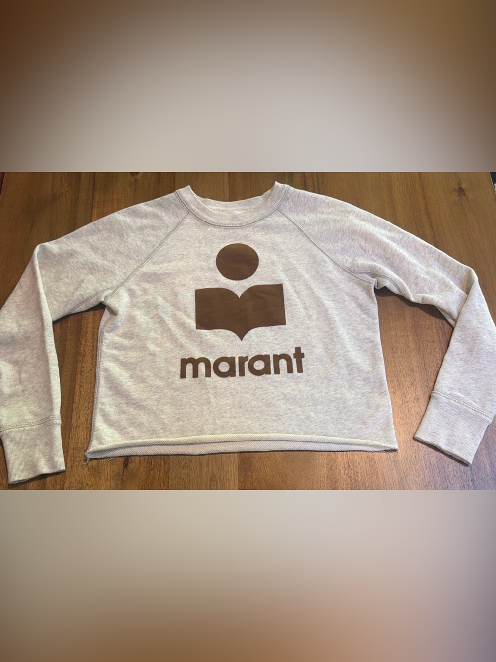 Marant Étoile Millyny Logo Sweatshirt Ecru Camel Brown Size 34 US XS Custom Crop